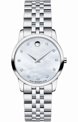 Movado 0606612 New Women's Museum White Mother-Of-Pearl Diamonds Swiss Quartz
