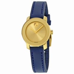 MOVADO WOMEN'S LEATHER BAND GOLD TONE STEEL CASE SWISS QUARTZ WATCH 3600330