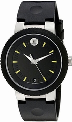 Movado Sport Edge 0606928 Black Dial Rubber Band Mens Watch