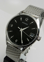 Mens Authentic Swiss Movado Circa 0606802 Stainless Mesh Strap Band Quartz Watch