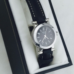 Movado Vizio Black Dial Leather Strap Women's Watch 1604450 in Box