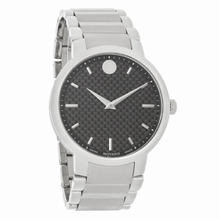 Movado Gravity Series Mens Black Carbon Dial Swiss Quartz Watch 0606838