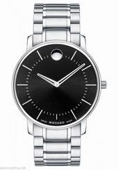 NEW MOVADO TC BLACK DIAL STAINLESS STEEL BLACK DIAL MEN'S WATCH 0606687