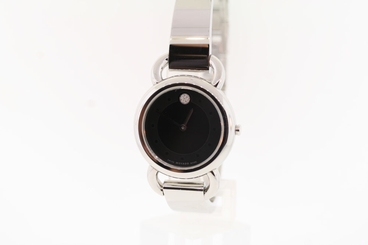 Ladies Movado 0606509 LINIO Stainless Steel Diamond Accent Pave Dot Watch