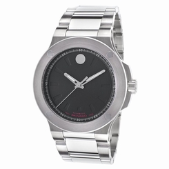 Movado Se Extreme 0606700 Mens Black Dial Watch with Stainless Steel Strap