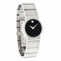 Movado Concerto Ladies Black Dial Swiss Quartz Bracelet Dress Watch 0604422