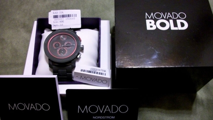 MOVADO CHRONOGRAPH "New Style" #13742329// Red & Gray// Swiss #MB.01.1.29.6169**