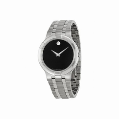 MOVADO MEN'S STEEL BRACELET & CASE SWISS QUARTZ BLACK DIAL WATCH 0606203 1155481704