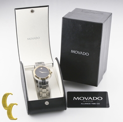 Movado Men's 2-Tone Stainless Steel Quartz Watch Museum Dial 81 E7 1851 Inc. Box