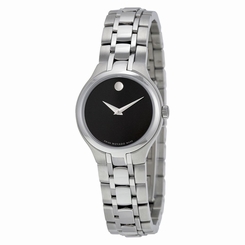 Movado 0606368 Womens Black Dial Analog Quartz Watch with Stainless Steel Strap 775924784861