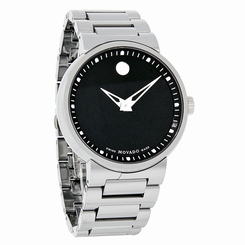 Movado Dura Mens Black Dial Tungsten Carbide Swiss Quartz Watch 0606433
