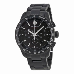 Movado 2600107 Mens Black Dial Analog Quartz Watch with Stainless Steel Strap
