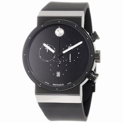 MOVADO MEN'S SAPPHIRE SYNERGY 42MM RUBBER BAND STEEL CASE QUARTZ WATCH 0606501