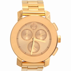 Movado Women's Swiss Chronograph BOLD Gold Bracelet Watch 38mm 3600358