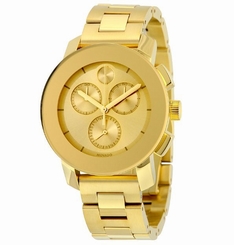 Movado Bold Chronograph 3600358 Gold Metallic Dial Yellow Gold Ion-Plated Stain