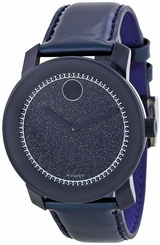 BRAND NEW MOVADO BOLD 3600229 NAVY PATENT LEATHER & GLITTER DIAL WOMEN'S WATCH