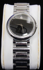 Ladies MOVADO CONCERTO Black Museum Dial St Steel Swiss Watch (8221-SHOW-MSS)