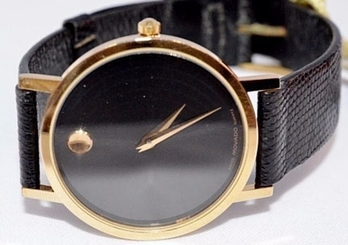 W322- Movado Museum 87-45-882 Leather Watch