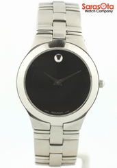 Movado 84 G2 1899 Black Dial Stainless Steel Swiss Quartz Dress Men's Watch