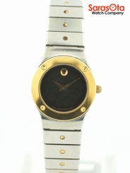 Movado Museum 87 A1 836K Black Dial Two Tone Swiss Quartz Dress Women's Watch