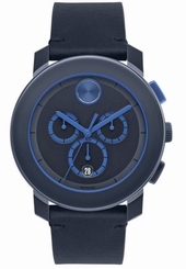 Movado Bold 43.5mm Unisex Blue Steel Quartz Watch 3600349