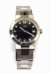 Men's Authentic Movado Vizio 84.C2.1891 Stainless Steel Black Dial Date Watch