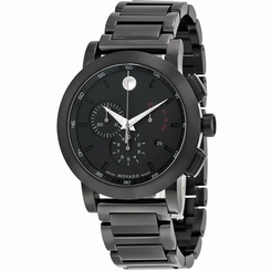 MOVADO MEN'S BLACK STEEL BRACELET & CASE SWISS QUARTZ WATCH 0607001