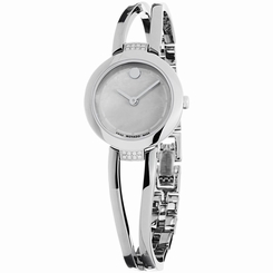 Movado Women's 25mm Silver Steel Bracelet & Case Sapphire Glass Watch 0606813