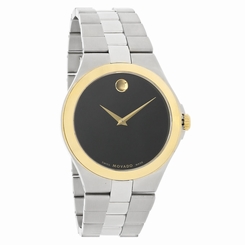 Movado Signature Series Mens Black Dial Swiss Quartz Watch 0606557