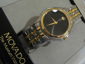 Authentic MOVADO Two Tone Quartz Classic Museum Watch Model 81-E4-0863