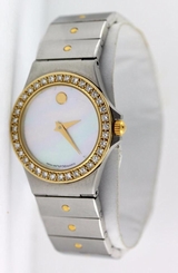 Movado 85.A1.816.2 18k Gold Diamond Sports Edition Stainless Lady's Wrist Watch