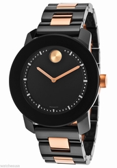 Movado Bold Black Dial Black Ceramic and Steel Bracelet Unisex Watch 3600183