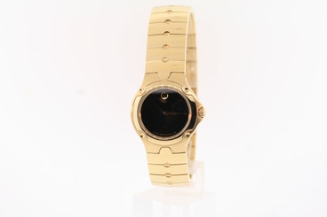 Ladies Movado 0604726 SPORTS EDITION SE Gold-tone Stainless Black Dial Watch
