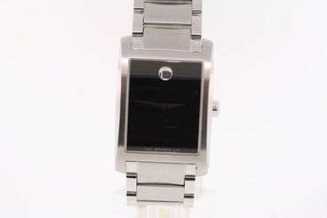 Men's Movado 0606403 CERTE Stainless Steel Black Dial Watch