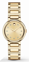 Movado 0606791 Women's Swiss Concerto Diamond Accent Gold-Tone Stainless Steel W