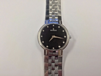 MOVADO Faceto 84 45 1891S Diamond Dial Museum Stainless Steel Men`s Watch