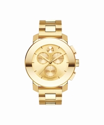 Movado Bold Yellow Gold Plated Chronograph Unisex Watch 3600358