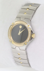 MOVADO SPORTS EDITION 81 G4 1851 LADIES QUARTS WATCH WITH DIAMONDS ON BEZEL(*BV)