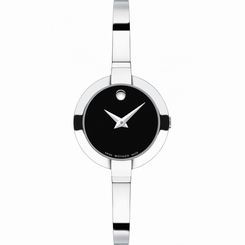 NEW MOVADO BELA BLACK DIAL STAINLESS STEEL WOMEN'S WATCH 0605853