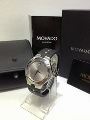84-G1-1892 MOVADO SPORTS EDITION MUSEUM DIAL MEN'S S.S. WATCH w RUBBER STRAP NEW