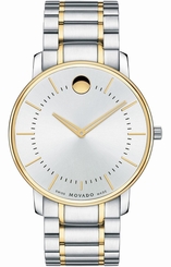 Movado TC 0606689 New Mens Ultra-Thin 40Mm Two-Toned Swiss Quartz Movement Watch