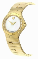MOVADO 0604727 SPORT EDITION LADIES GOLD TONE DIAMOND MOP DIAL WATCH $2795.00