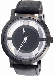 Movado Men's 0606568 Translucent Musuem Black PVD case  Black Rubber Dial Watch
