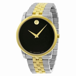 Movado 0606899 Mens Black Dial Analog Quartz Watch with Stainless Steel Strap