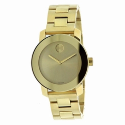 Movado Bold Men's & Women's 36mm Gold Steel Bracelet & Case Quartz Watch 3600085