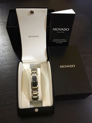 Movado Elliptica Ladies Women Black Dial Stainless Steel Quartz 0604767