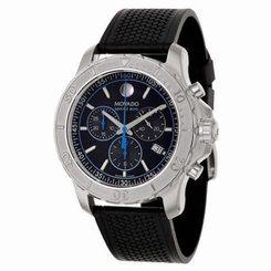 Movado 2600113 800 Performance Swiss Chrono Stainless Steel Case Black Band!