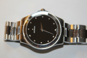 MOVADO 84 E7 1891 DIAMOND CLASSIC STEEL Resistant Sapphire Crystal WATCH SWISS