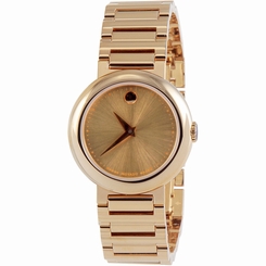 Movado Museum Gold Dial Gold Tone Stainless Steel Ladies Watch 0606704