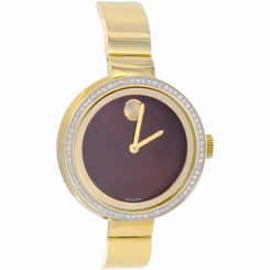  Movado BOLD Gold Stainless Steel 34MM Quartz Analog Diamond Ladies Watch 3600282